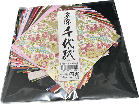Hyogensha - Pepel Japonés Origami Chiyogami (Medio) 16 piezas